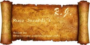 Rusz Jozafát névjegykártya